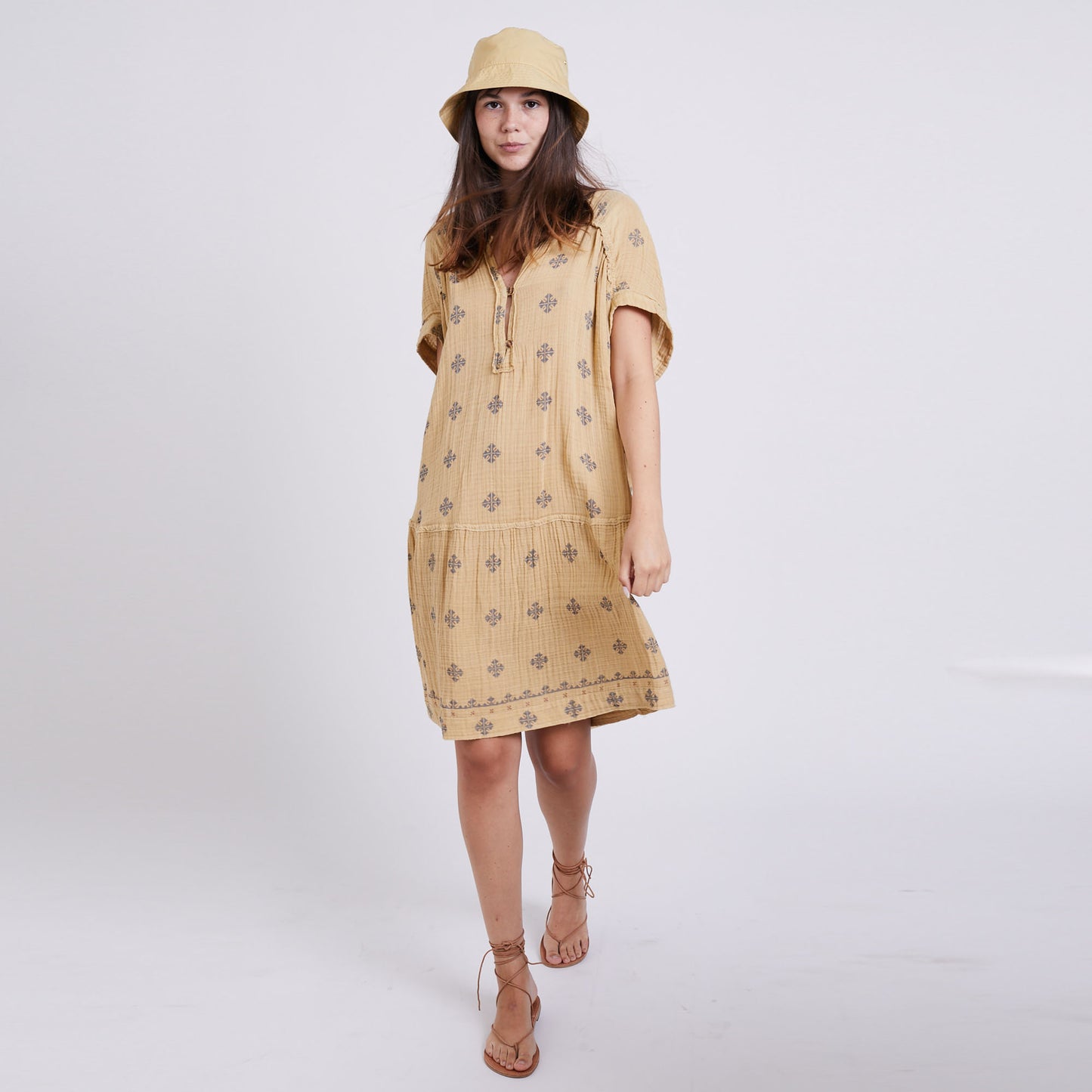 Women’s Dress Organic Cotton Fabric, Original Print, and Dye.